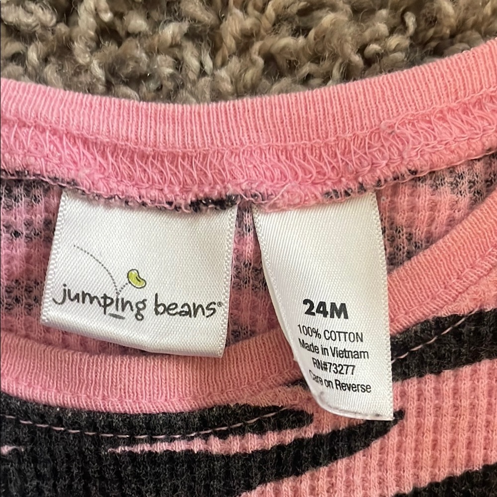 Jumping Beans Pink Zebra Long Sleeve & Silver Leggings - Picture 4 of 7